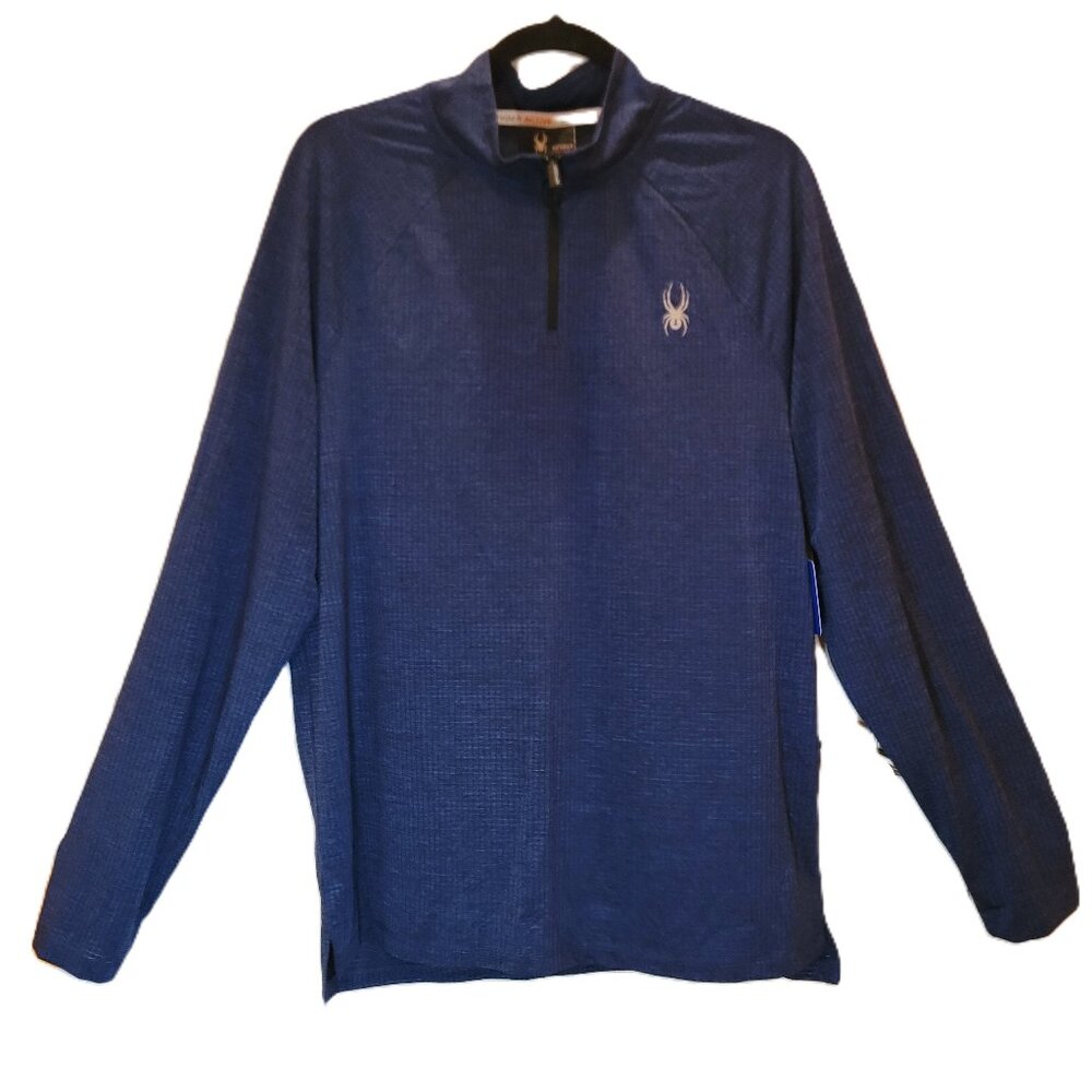 NWT Spyder Active Dri Fit 1/4 Zip Pullover Navy Size Large